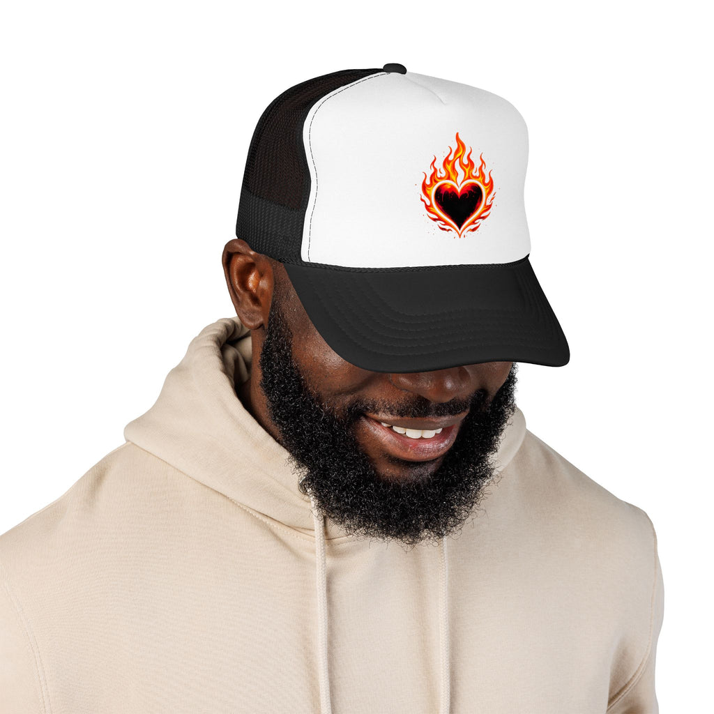 🔥Wear The Vibe™ Flame Heart Trucker Hat ❤️‍🔥