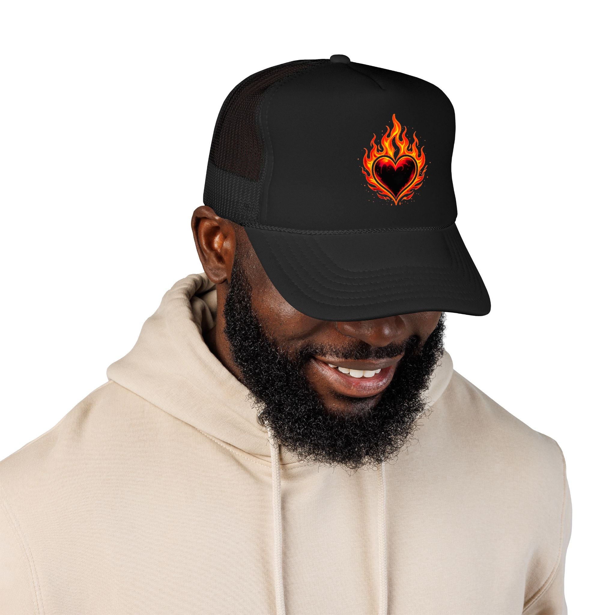 🔥Wear The Vibe™ Flame Heart Trucker Hat ❤️‍🔥