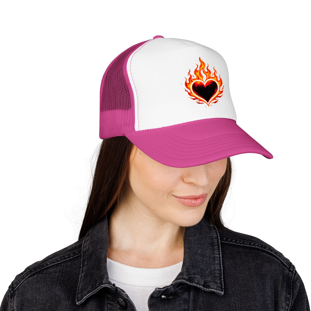 🔥Wear The Vibe™ Flame Heart Trucker Hat ❤️‍🔥