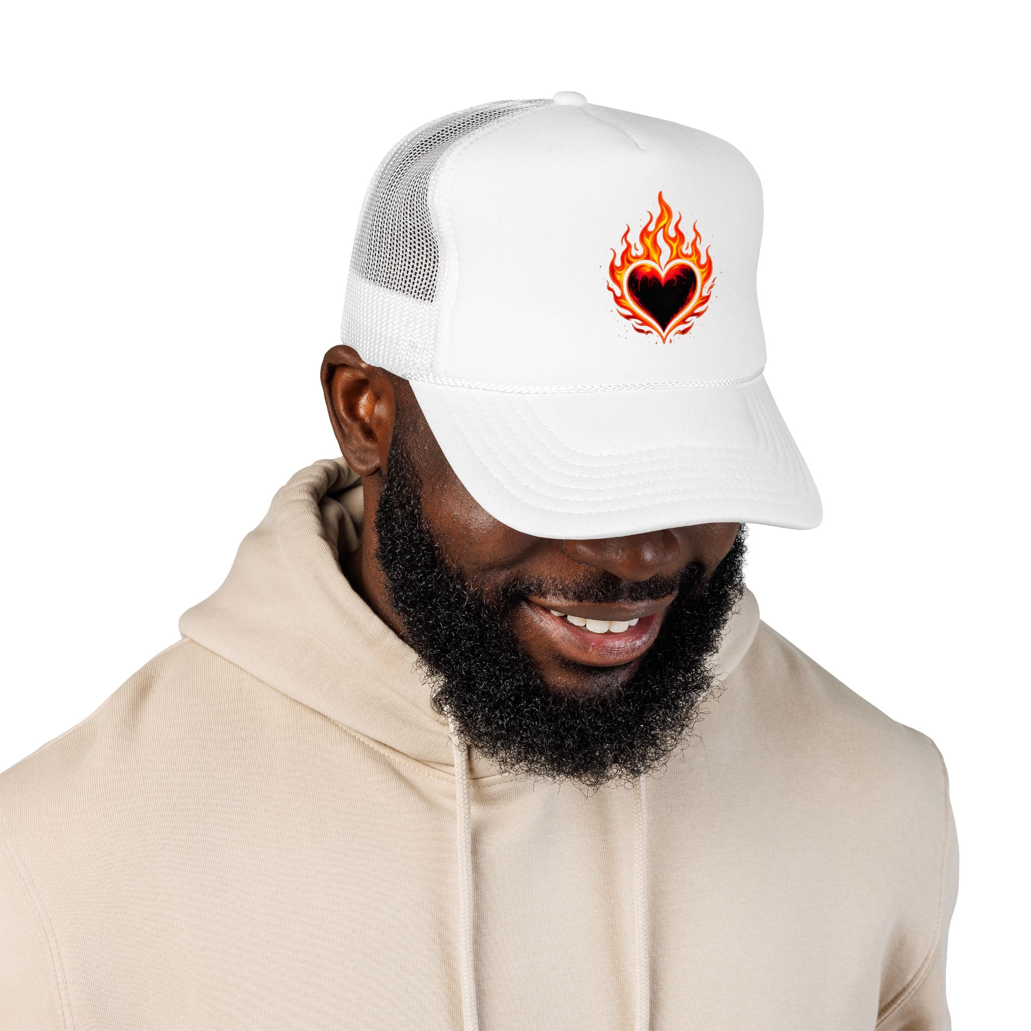 🔥Wear The Vibe™ Flame Heart Trucker Hat ❤️‍🔥
