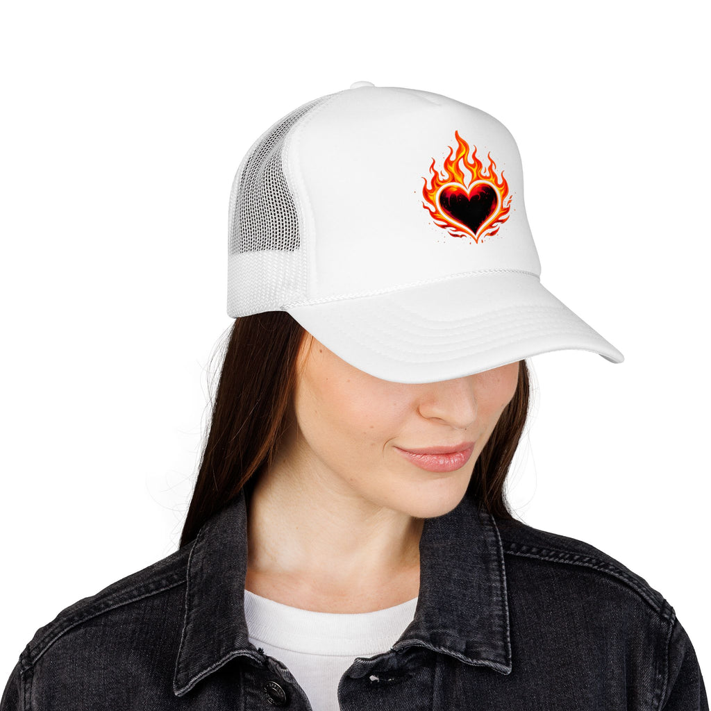 🔥Wear The Vibe™ Flame Heart Trucker Hat ❤️‍🔥