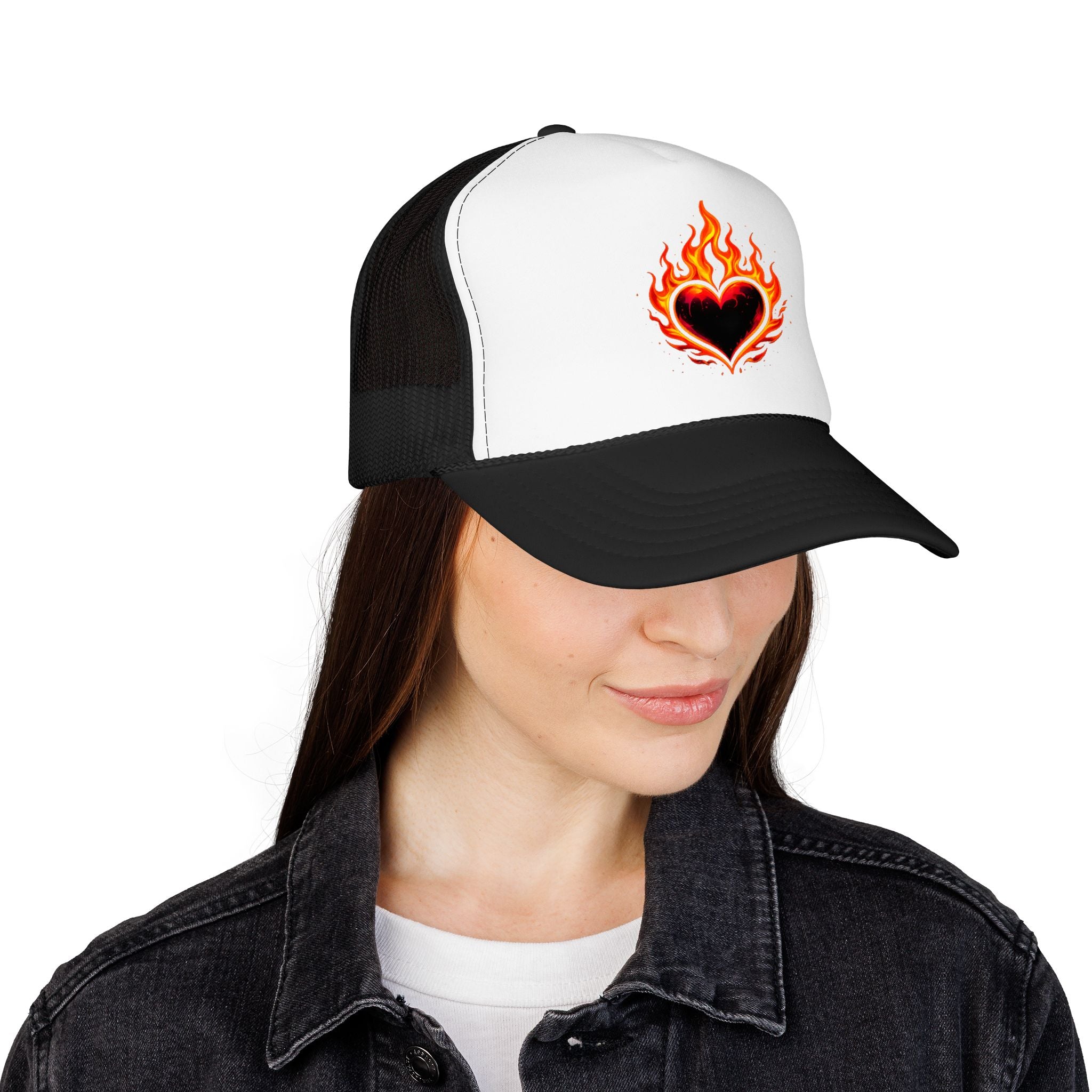 🔥Wear The Vibe™ Flame Heart Trucker Hat ❤️‍🔥