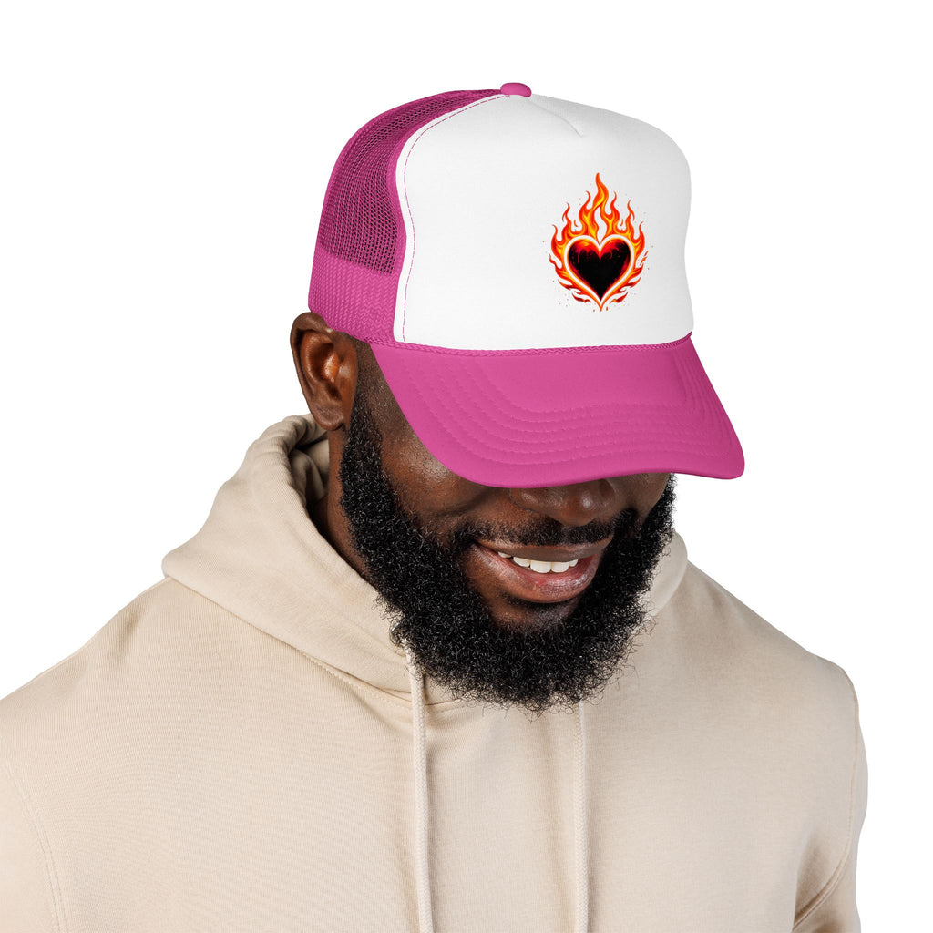 🔥Wear The Vibe™ Flame Heart Trucker Hat ❤️‍🔥