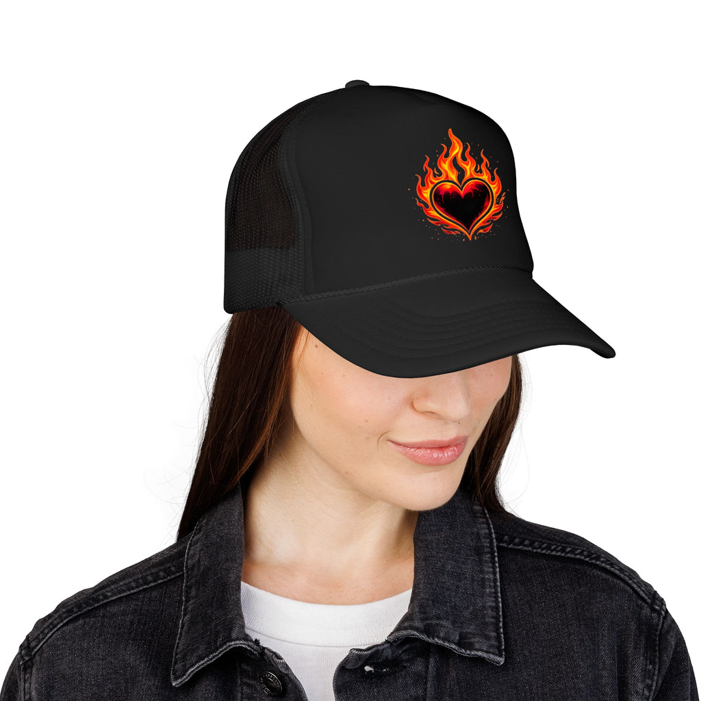 🔥Wear The Vibe™ Flame Heart Trucker Hat ❤️‍🔥