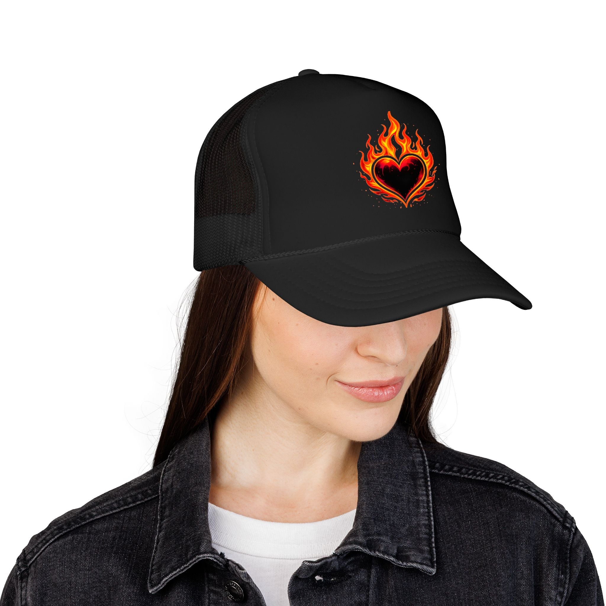 🔥Wear The Vibe™ Flame Heart Trucker Hat ❤️‍🔥